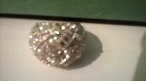 yzWG[EANZT[ Vo[ONX^p[ref 240 bague en argent neuve, incrustee cristaux transparent perle