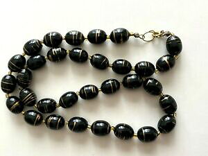 �y���������z�W���G���[�E�A�N�Z�T���[ �R���A�[���B���e�[�W�u���b�N�S�[���h�X�e�[�gcollier vintage noir amp; dore etat neuf 49cm