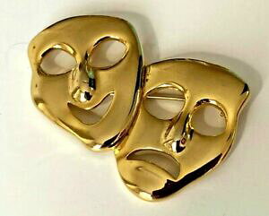 yzWG[EANZT[ ABe[Wu[`}XNS[hJ[jok[rare grande broche vintage masque carnaval dore neuve 6cm