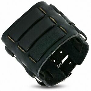 yzWG[EANZT[ bracelet en cuir veritable triple rangee avec pression