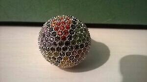 �y���������z�W���G���[�E�A�N�Z�T���[ �����Oref 223 bague en argent neuve, incrustee de cristaux multicolore