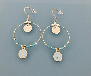 yzWG[EANZT[ X`[[NI[ACfAWG[creoles lune en acier inoxydable, idee cadeau femme, bijoux cadeaux