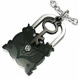 【送料無料】ジュエリー・アクセサリー ビコロハートステンレスペンダントpendentif avec cadenas en forme de coeur damour en acier inoxydable avec bicolo