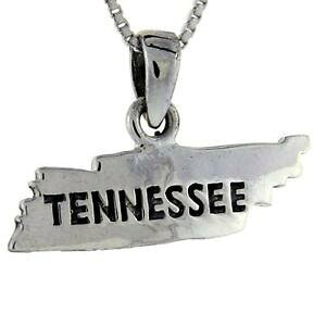 yzWG[EANZT[ Vo[X^[OelV[J[hy_gubNC^A{bNXargent sterling tennessee etat carte pendentif breloque,18 italien box