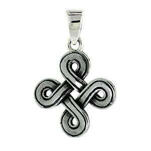 �y���������z�W���G���[�E�A�N�Z�T���[ �V���o�[�X�^�[�����O�P���g�y���_���g�u�����b�N�C���`�C�^���A���`�F�[���{�b�N�Xargent sterling noeud celtique pendentif breloque, 18 italien boite chain