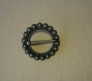 �y���������z�W���G���[�E�A�N�Z�T���[ �u���[�`bijoux ancien, broche ronde en metal argente