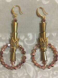 yzWG[EANZT[ IbL[jhyfeBZLIRRlGXtXL[Iorecchini donna pendenti cerchio con corone e swarovski oro