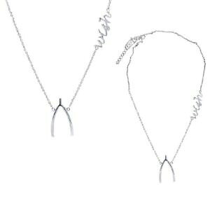 yzWG[EANZT[ tH[NEBbVy_gX^[OVo[J[collier argent sterling avec fourchette et mot voeux pendentif