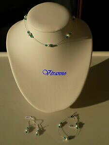 yzWG[EANZT[ g[parure triselle blanche et verte 5,6 ans demoiselle dhonneur