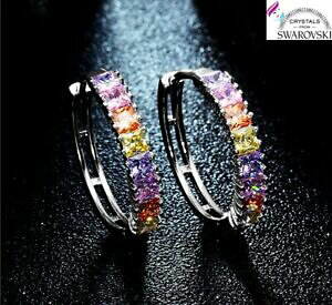 yzWG[EANZT[ IbL[jt[vX_hiRNX^XtXL[IWj}`R[orecchini hoops da donna con cristalli swarovski originali multicolori