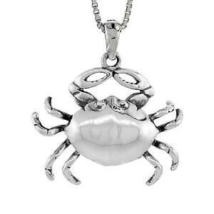 �y���������z�W���G���[�E�A�N�Z�T���[ �V���o�[�X�^�[�����O�J�j�y���_���g�u�����b�N�C���`�C�^���A���`�F�[���{�b�N�Xargent sterling crabe pendentif breloque, 18 italien boite chaine