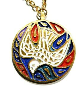 yzWG[EANZT[ Be[WeTN^MhyCgGis[X_RA[vintage 1969 terra sancta guild peint email signe paix colombe collier b2