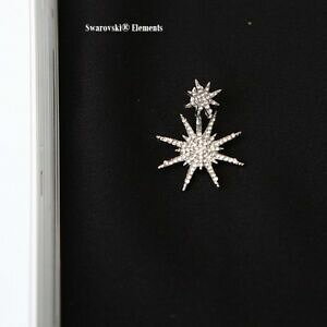 yzWG[EANZT[ XtXL[CORS[ht[Nboucles doreilles 2 etoiles swarovskiR elements flocon luxueuses dorees qualite