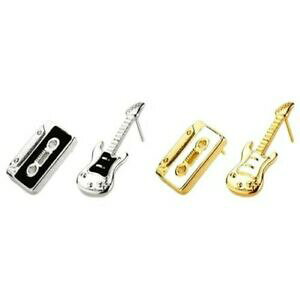 【送料無料】ジュエリー・アクセサリー エレキギターカセットイヤリングジョークールテーマguitare electrique et cassette boucles doreilles joe cool musique theme