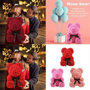 �y���������z�W���G���[�E�A�N�Z�T���[ �s���N���b�h�x�A�e�f�B�x�A�{�b�N�Xrose rouge ours del fleur teddy bear avec boitecadeaufait a la main artificiel