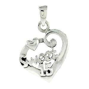 �y���������z�W���G���[�E�A�N�Z�T���[ �V���o�[�X�^�[�����O�L���Z�A�l���X�E�B�[�g�n�[�g�y���_���g�u�����b�N�C�^���Aargent sterling quinceanera sucre 15 coeur pendentif breloque,18 italie