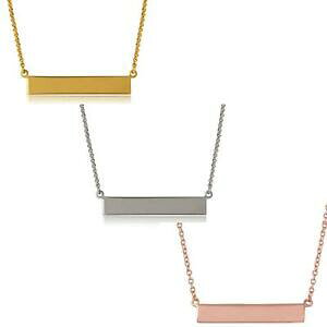 yzWG[EANZT[ Vo[X^[OO[uTChJ[o[y_gC^Aargent sterling collier wgravable lateral barre pendentif, fabrique en italie