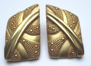 yzWG[EANZT[ lCONbvBe[WS[hfR[tboucles doreilles clips bijou vintage couleur or deco relief signe monet 1914