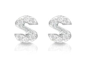yzWG[EANZT[ IbL[j^CjcBA[AWFgRpFWRj`EXymorecchini lettera iniziale s argento 925 con pave zirconi chiusura perno mm 6