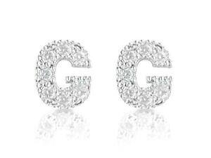yzWG[EANZT[ IbL[j^CjcBA[AWFgRpFWRj`EXymorecchini lettera iniziale g argento 925 con pave zirconi chiusura perno mm 6