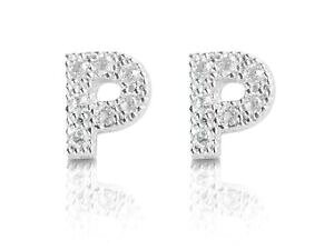 yzWG[EANZT[ IbL[j^CjcBA[AWFgRpFWRj`EXymorecchini lettera iniziale p argento 925 con pave zirconi chiusura perno mm 6