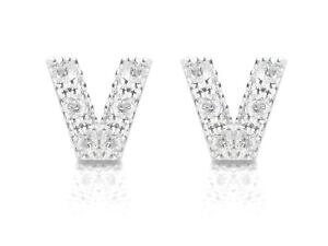 yzWG[EANZT[ IbL[j^CjcBA[AWFgRpFWRj`EXymorecchini lettera iniziale v argento 925 con pave zirconi chiusura perno mm 6