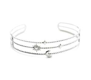 yzWG[EANZT[ gv[{[X^[bc4162f bracelet manchette triple rangs billes, soleil, lune et etoiles aci