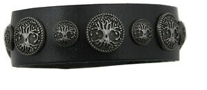 �y���������z�W���G���[�E�A�N�Z�T���[ ���x�b�g���`�[�t�u���X���b�gbracelet en cuir noir avec motif rivets larbre de vie