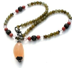 yzWG[EANZT[ WFChhbNTCg[YNH[cBe[Wp[lbNX}`J[jade rhodochrosite amp; rose quartz collier de perles vintage 17 multi couleur