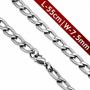 yzWG[EANZT[ NvL[oXeXN`F[55cm 75mm ?chaine a maillons cubains en acier inoxydable avec fermoir a pince