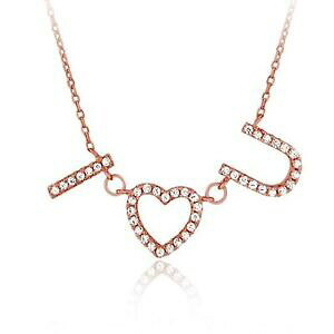 yzWG[EANZT[ iCVo[S[hbL[YWRlACn[g[lbNXneuf 925 argent plaque or rose zircone i coeur vous collier bn1337r