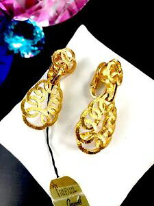 �y���������z�W���G���[�E�A�N�Z�T���[ �N���E���S�[���f�����A���~���[�l�X�s���`nwt nos 60�fs crown trifari dore finition filigrane moire pendantes pince