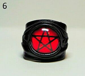 yzWG[EANZT[ y^OO}WbNOOEBbJU[OEBbJWG[pentagram ring, magic ring, pentacle ring wiccan leather ring, wiccan jewelry,
