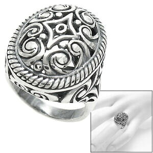 yzWG[EANZT[ X^[OVo[h[hfUCI[oOTCY925 sterling silver domed intricate swirls design oval ring size 510