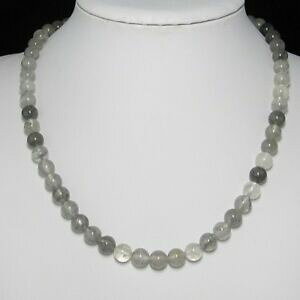 yzWG[EANZT[ J[i`~XeBO[NH[cVo[collier 49cm en naturelle brumeux gris quartz argent 925