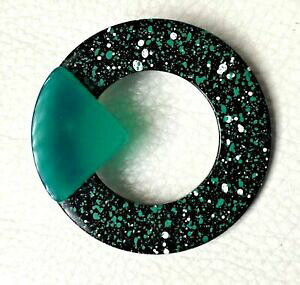 yzWG[EANZT[ Be[WvX`bNu[`O[T[NO[vX`bNpCYu[`broche vintage plastique vert etat neuf 5,4cm cercle green plastic pins bro