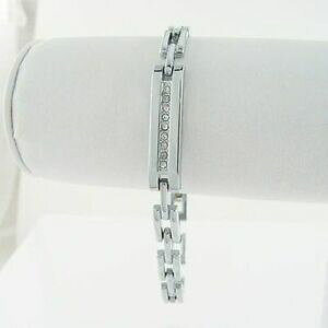 �y���������z�W���G���[�E�A�N�Z�T���[ �����N�o�[�W���R�l�V���o�[�u���X���b�gbracelet argent avec barre du lien et zircone