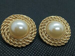 yzWG[EANZT[ p[^hBe[WCOboucle doreille vintage avec perle et metal dore ref s234