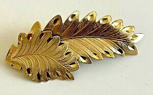 yzWG[EANZT[ ubVLX^[broche signe carol star deux feuille dore grave magnifique neuf 5,6cm