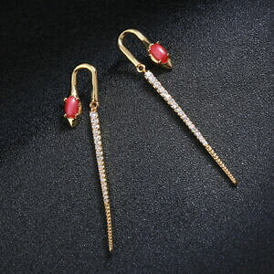 yzWG[EANZT[ COS[flCOT[ygpFbhNH[cS[hbLboucles doreilles clous dore serpent long fin pave cz quartz rouge plaque or p2
