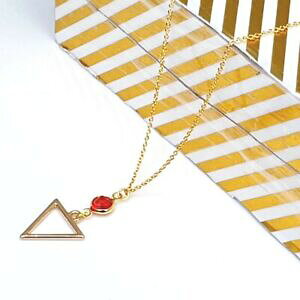 yzWG[EANZT[ S[hJ[gCAOy_gitriangle collier or pendentif avec rouge cristal_bijoux_chaine