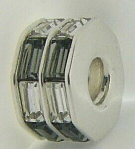 �y���������z�W���G���[�E�A�N�Z�T���[ �`���~���A�X�^�[�u���b�N�V���o�[�z���C�g�_�u���o�Q�b�g�u�����b�N�i�C��20830398 chamilia ster argent noir amp; blanc double baguette breloque neuf retire