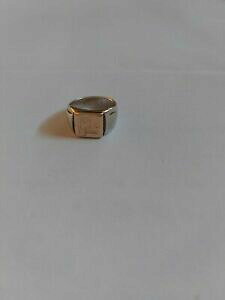 yzWG[EANZT[ TCYchevaliere en argent massif et or gravure mf taille 48