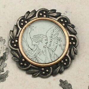 yzWG[EANZT[ I[hhAu[`KuGAeB[Nt`u[`broche ancienne porte photo 19101920 gravure ange gabriel antique french brooch