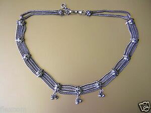 yzWG[EANZT[ Vo[tH[N`F[WG[lbNXanciens argente folklorique chaine collier bijoux 61,4 g longueur 5254,5 cm