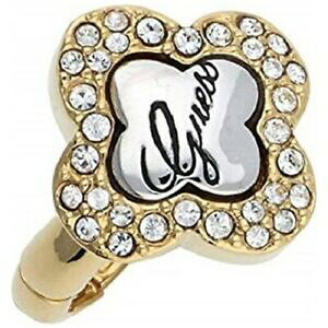 yzWG[EANZT[ QXWGYAltBI[hgRXtXL[kI[Hguess jewels, anello fiore dorato con swarovsky ubr21102s nuovo, mis10