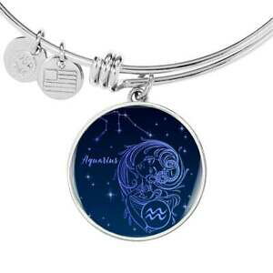 yzWG[EANZT[ ANGAXRXe[VNC[X`[S[hT[NuXbgaquarius constellation reine acier inoxydable ou 18k or cercle bracelet