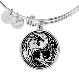 【送料無料】ジュエリー・アクセサリー スピリチュアルドラゴンブレスレットスチールゴールドyin yang bracelet dragon spirituel tai chi acier inoxydable ou 18k or ci