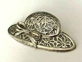 【送料無料】ジュエリー・アクセサリー シルバーブローシュシャポーシルバーオープンレアヴィンテージtres grande broche chapeau argente ajoure rare vintage 7cm