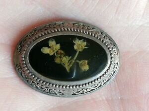 �y���������z�W���G���[�E�A�N�Z�T���[ �u���[�`ancienne broche en metal argente fleurs peintes a la main
